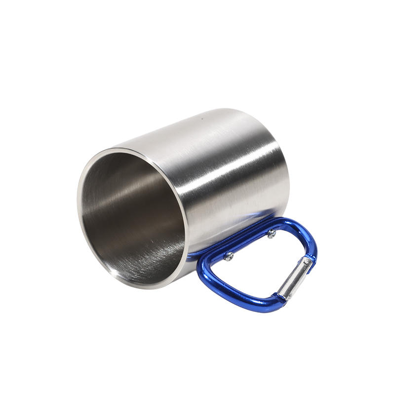 200ML Lightweight Stainless Steel Camping Mug with Carabiner Portable Metal Coffee Mugs for Outdoor Sports Travel Hiking