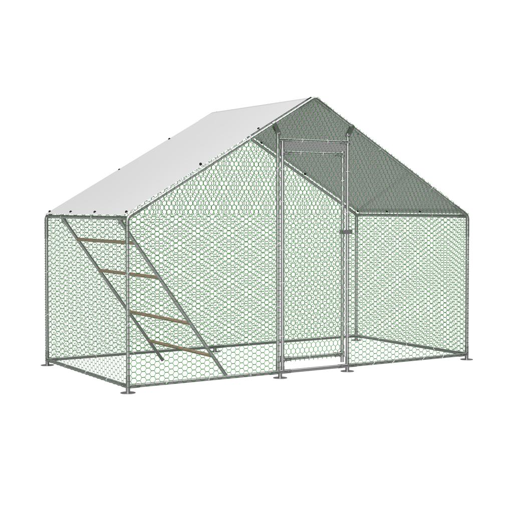 Robust Chicken Coop with Run & Ladder - Secure, Weatherproof & Easy-Clean Habitat for Poultry, Birds & Small Animals