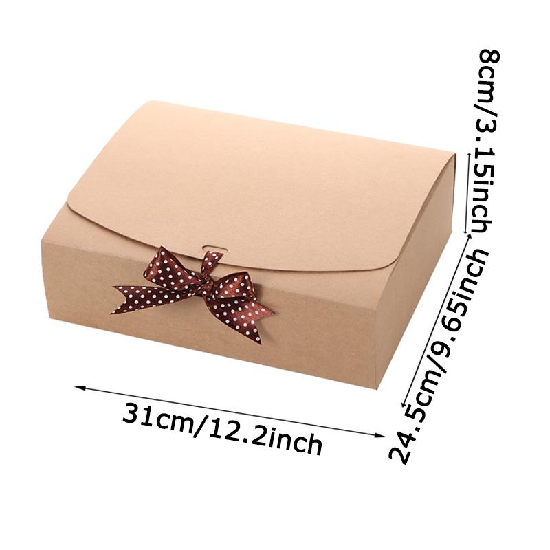 WTEMPO Elegantes Caixas de Presente de Papel Kraft com Laço de Fita Sabonetes Artesanais Velas Perfumadas Caixas para Joias Perfeitas para Aniversário Casamento e Mais