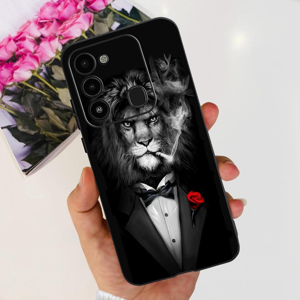 For Tecno Spark GO 2022 Case KG5 Soft Silicone Cute Cat Phone Cover For Tecno SparkGO 2022 6.52" Luxury Love Flower Cases Funda