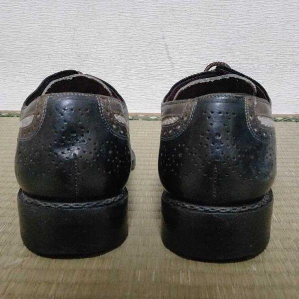 Vintage Spanien Hergestellt/MEZLAN/Zweifarbige Budapester Schuhe/8M/Ca.. 26.0/Off-White & Schwarz/Bicolor/Lange Nase(GEBRAUCHT)