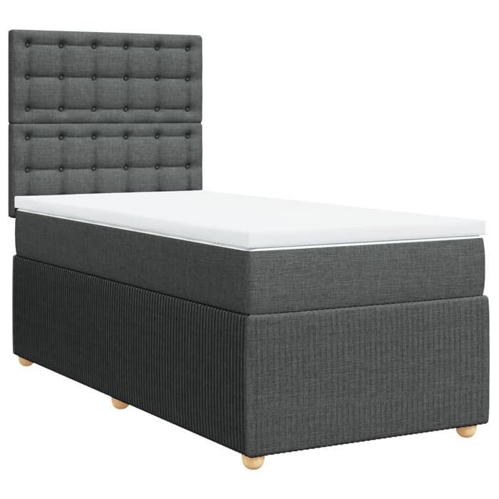 VidaXL Sommier à lattes de lit avec matelas Gris foncé 80x200 cm Tissu 3291898
