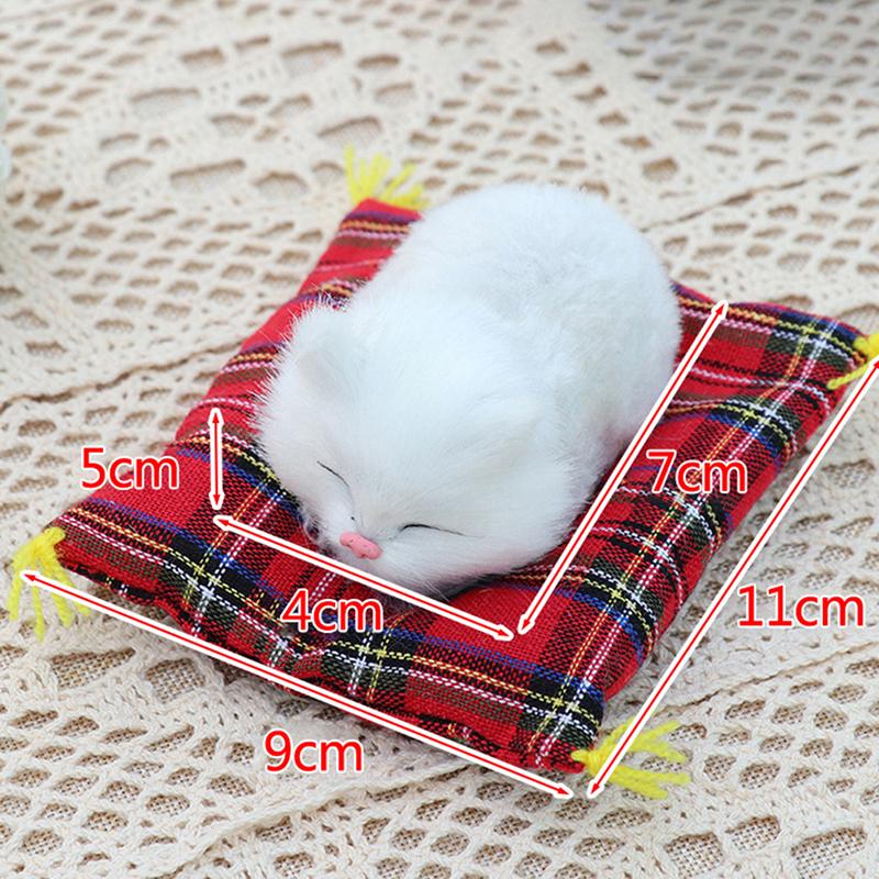 Car Ornaments Simulation Sleeping Cats Decor Plush Doll Auto Accessories