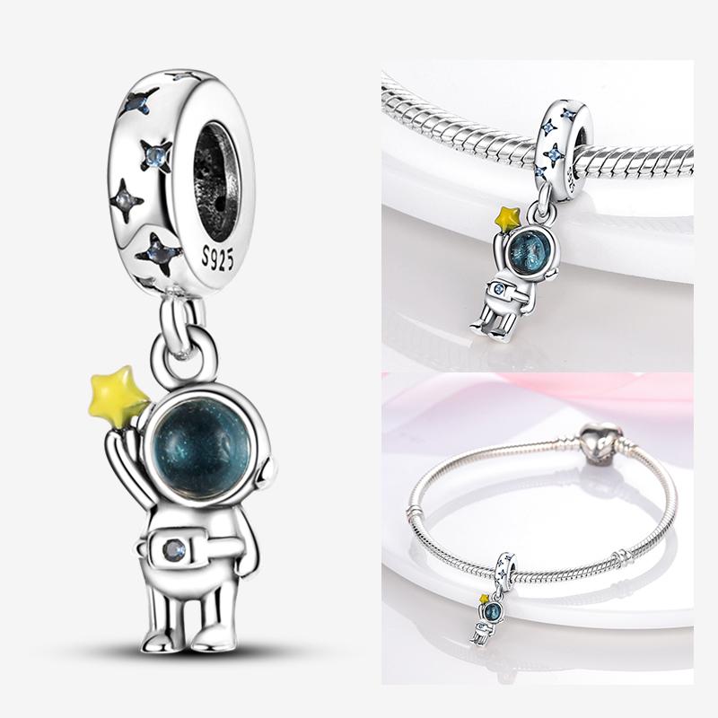 New In Star Moon Sun Series Charm Beads Fit Pandach Original Bracelet Women Copper Pendant Bead Jewelry Gift