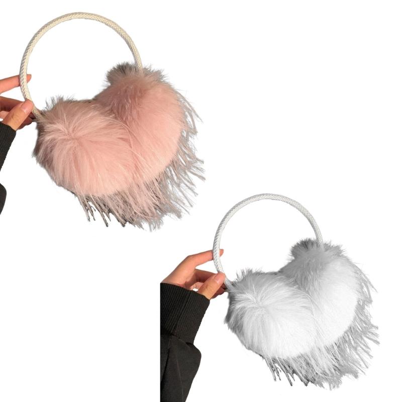 Furry Earmuffs Headwear Stay Warm and Trendy Long Haired Oversized Ear Warmer