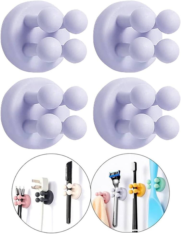 Silicone Toothbrush Holders Waterproof Self Adhesive Multi-Function Hooks Toothbrush Holders