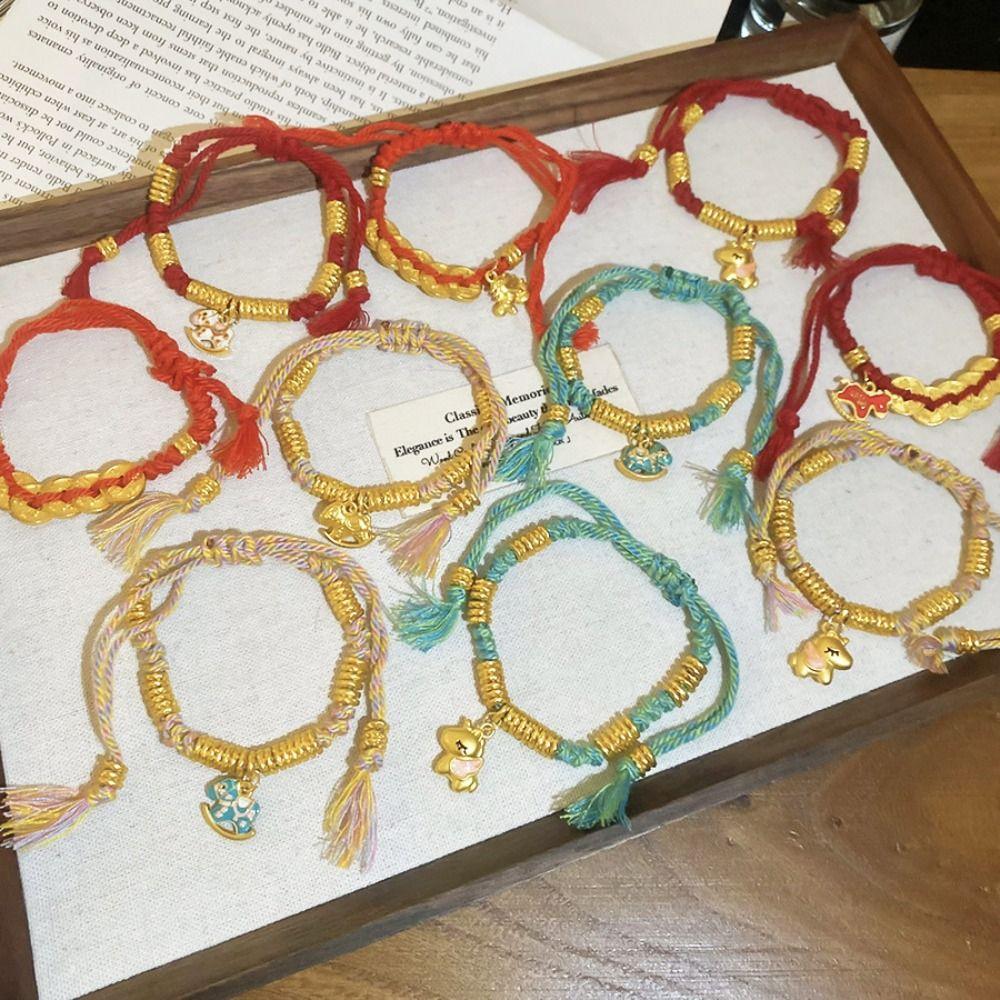 Hand-woven Good Lucky Bracelet Bead Chinese Red Handrope Zodiac Horse Bracelet  Spring Festival