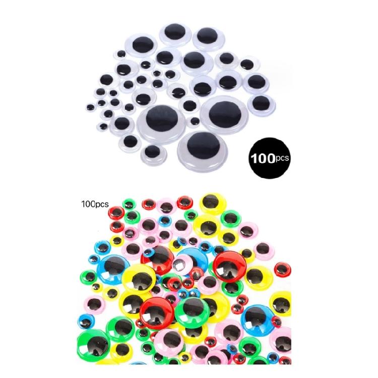 Round Eyes Wobbly Eyes Plastic Craft Eyes for DIY Scrapbooking Toy Crafts