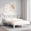 VidaXL Bed Frame with Headboard White 140x200 Cm Solid Wood 3193597