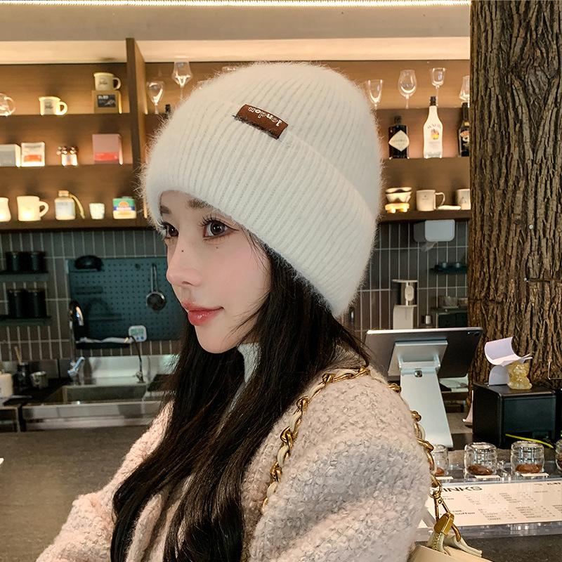 Korean Style Autumn and Winter Woolen Hat for Women Thickened Warm Ear Protection Pullover Hat Cute Baotou Knitted Hat