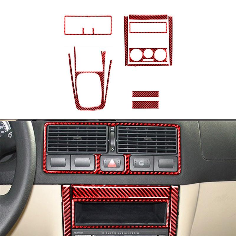 

Carbon Fiber Car Interior Center Console Shift Trim Frame Sticker For VW Golf 4 GTI Jetta MK4 1999-2004 Styling Accessories красный