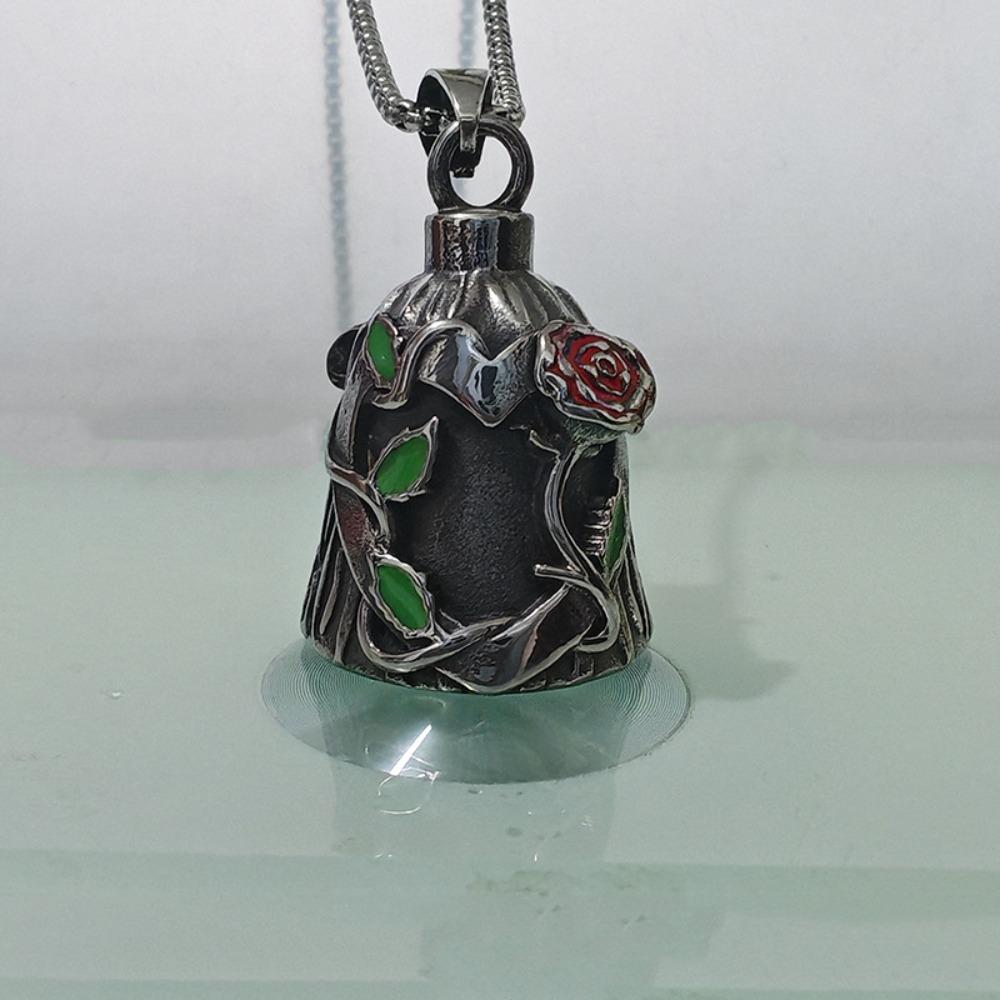 3D Design Motorcycle Guardian Bell Rose Design Evil Spirit Trap Bell Riding Bell Pendant  Men Gifts