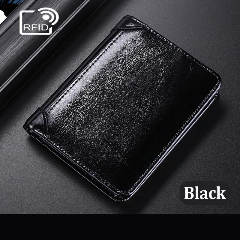 Masculino carteiras de couro genuíno carteira de crédito titular do cartão de visita vintage marrom carteira cera de óleo