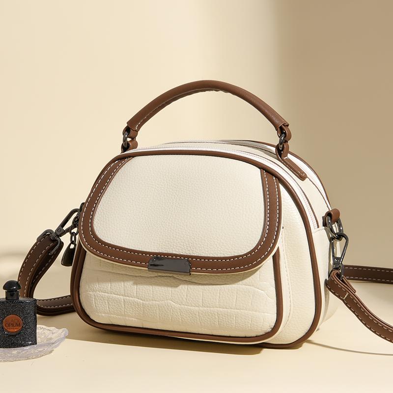 Luxury Design Double Zipper Handbags High Quality PU Leather Crossbody Shoulder Bags For Women Ladies Solid Color Messenger Bags