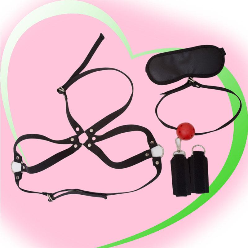 BDSM 4pcs Adult Sex Toys Games Handcuffs Bondage Gear Sex Toys For Women Couples Gags Blindfold Sexy Shop Exotic