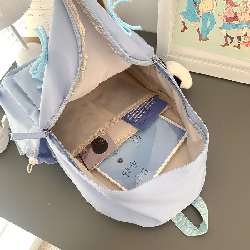 New Large-Capacity Schoolbag For Female College Students Cute Bow Backpack For Middle And High School Students