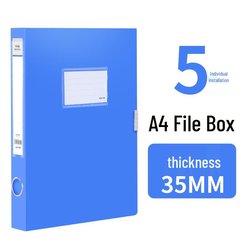 Set of 10 A4 Transparent Plastic File Storage Boxes, 55mm Thick, for Home or Office Use