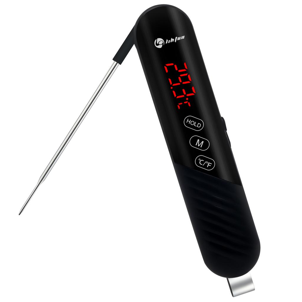 Īpaši - Liela atlaide Virtuves gaļas termometrs Digitāls BBQ ēdiena ūdens piena mērītājs Salokāms cepeškrāsns gatavošanas rīks ar magnētu