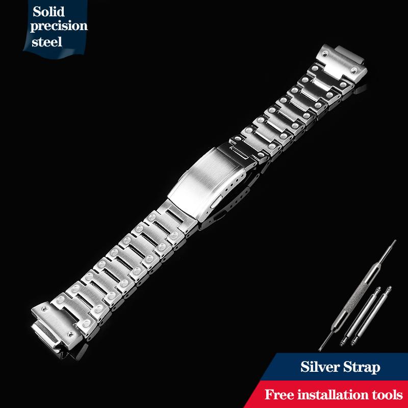 Boîtier et bracelet en acier inoxydable modifié de haute qualité pour Casio DW-5600 DW5600/5610 GW-B5600 GWM5610 Set Bracelet de montre en métal Lunette Outils