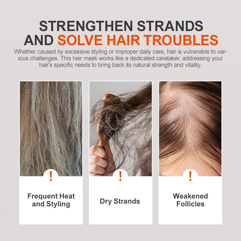 PURC Masque capillaire à l'huile de Batana Renforcement des racines des cheveux Lissage Nourrissant Réparation Frisottis abîmés Traitement des cheveux Soins capillaires