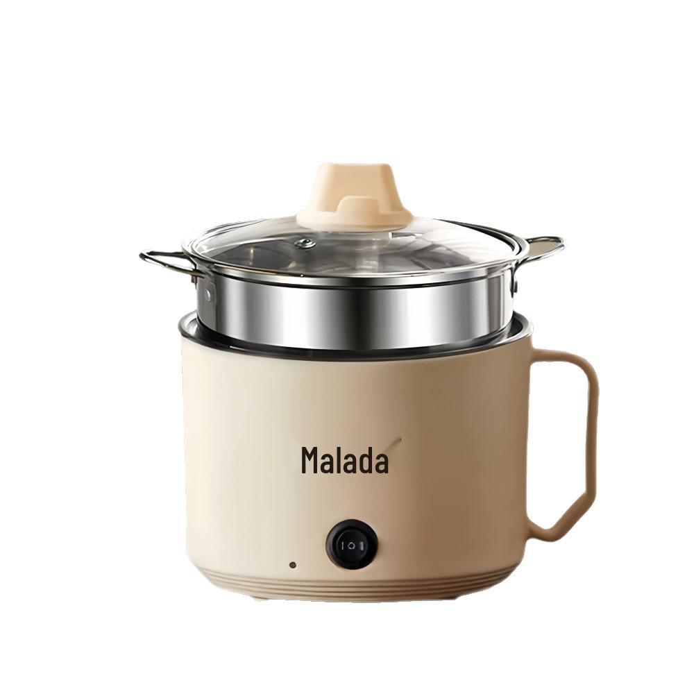 Compact Multifunctional Electric Cooker: Non-stick Mini Dorm Pot, Electric Steamer, Noodle Cooker, and Frying Pan.