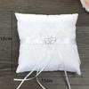 15cm Elegant Double Heart Rings Cushion Decor Delicate Lace Rings Pillow Bridal Rings Pillow for Wedding Dating Ceremony