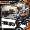 DIY Manual Assembly Storage Rack Parts Organizer Tool Holder Wall Mount Metal Frame with Multiple Slots and Hooks for Workshop Garage