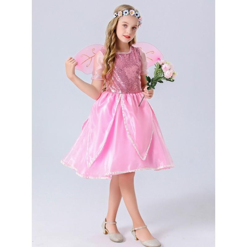 Charming Kids Fairy Dress In Magical Colors Perfect For Halloween And Stage Events