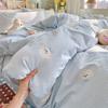 Clever Plan: Small Fresh 110g High Quality A-class Puff Cotton Wrinkled Yarn Four Piece Set Imitation Water Washed Cotton Four Piece Set