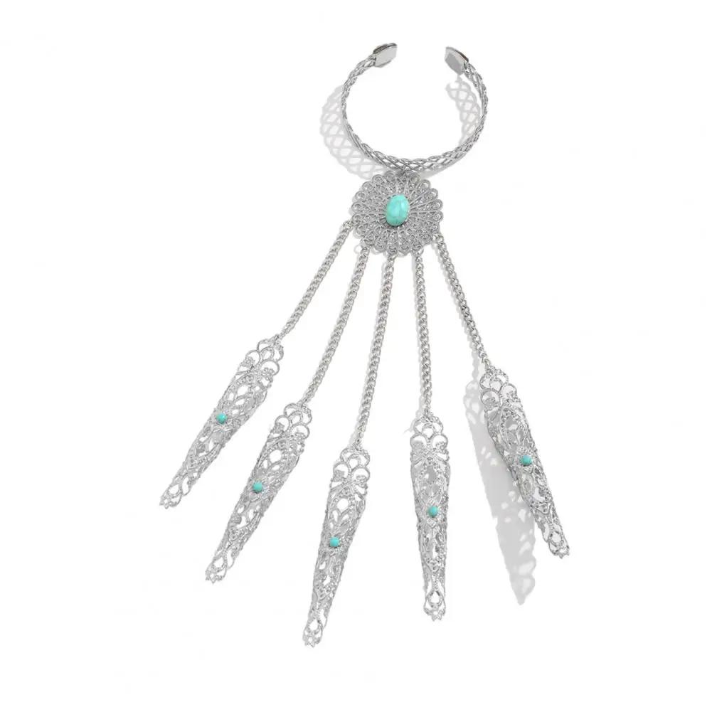 Alloy Finger Claw Bracelet Jewelry Finger Claw Bracelet Punk Nail Chain Ring Bracelet Ghost Finger Decorative Mittens for A