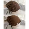 Double-sided Suede Polished Headscarf Hat Women's Autumn and Winter Literary and Retro Plaid Headgear Stacking Hat Cold Hat