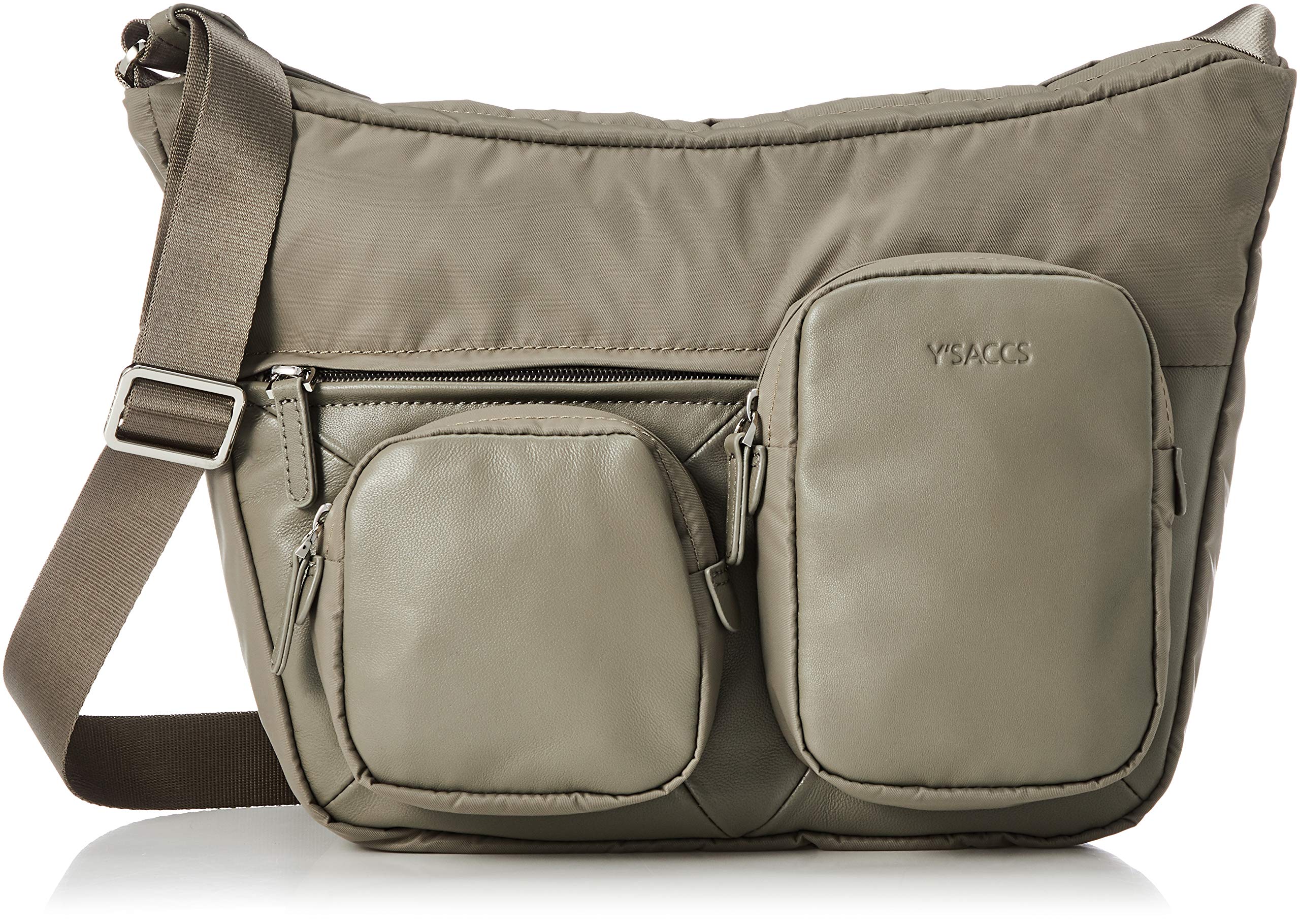 

Shoulder recycled double pocket shoulder for women [Isaac] bag, nylon, bag, beige,