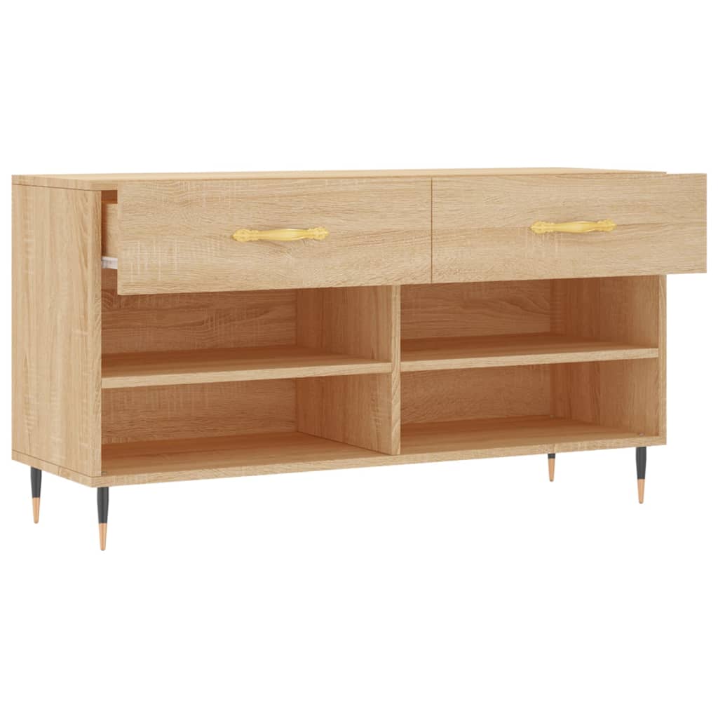 Shoe Bench Sonoma Oak 102x35x55 cm Wood Based Panel