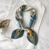 European and American Style Leaf Silk Scarf Women's Scarf Autumn and Winter Thin Neck Protection Scarf Simulation Silk Small Square Scarf 71cm Decor