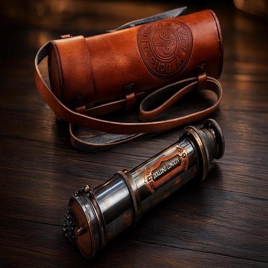 Brass Ship Telescope Nautical Marine Spyglass for Sailing, Maritime Decoration Inspired Designer