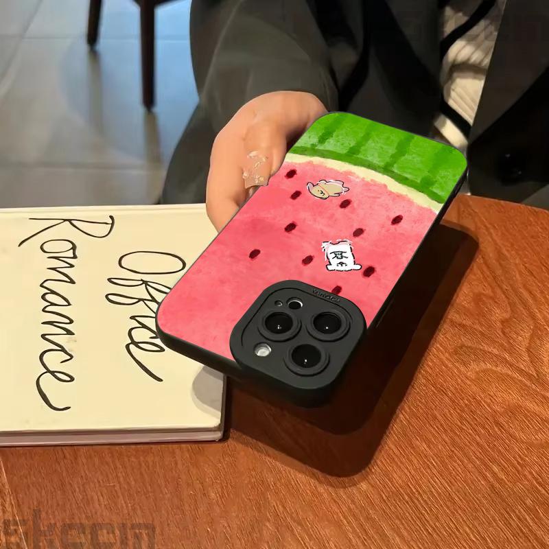 Case For Samsung Galaxy S25 Ultra S24 S23 S22 S21 Plus S20 FE A15 A35 A54 A55 Summer Watermelon Cat Dog Pattern Phone Cover