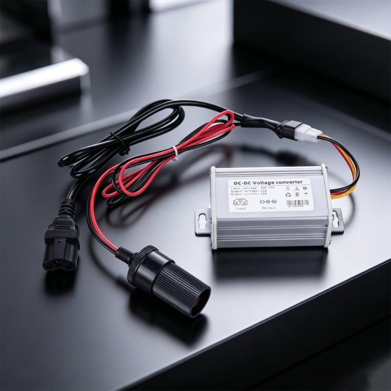 Electric Bike 36V 72V To 12V 10A Power Adapter With Socket For Motorcycle LED Light Fan Charging Adapter Accessories
