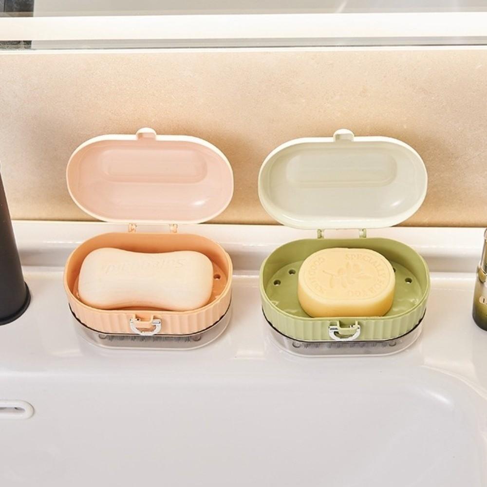 2PCS Drainable 2 in 1 Soap Box Plastic Soap Storage Rack Portable Soap Holder  Kitchen