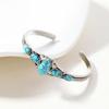 Bohemian Turquoise Carved Open Bangle Bracelet for Women