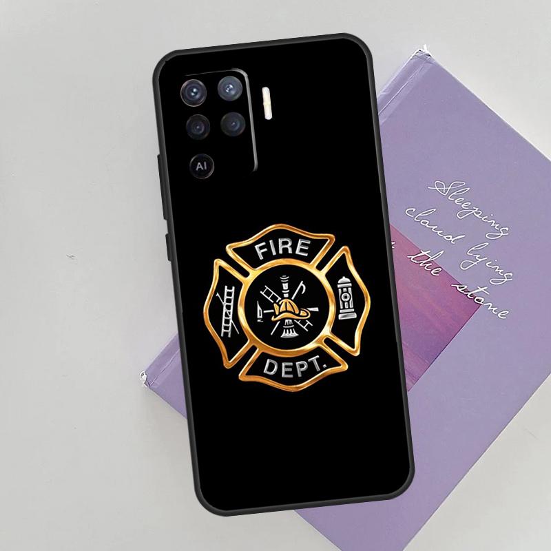 Firefighter Fire Department Fireman Phone Case For Oppo A54 A74 A94 A15 A16 A17 A52 A72 A76 A96 A57 A58 A78 A98 A53S Cover Case