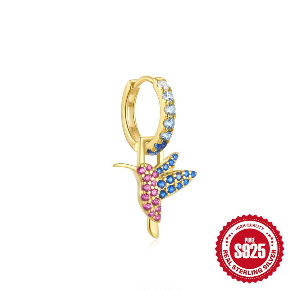 Renk Hazine Küpeler S925 Gümüş, Çıkarılabilir Elmas İşlemeli Yılan Kuş Hayvan Yaratıcı Kolye Çok Yönlü Küpeler Küpeler