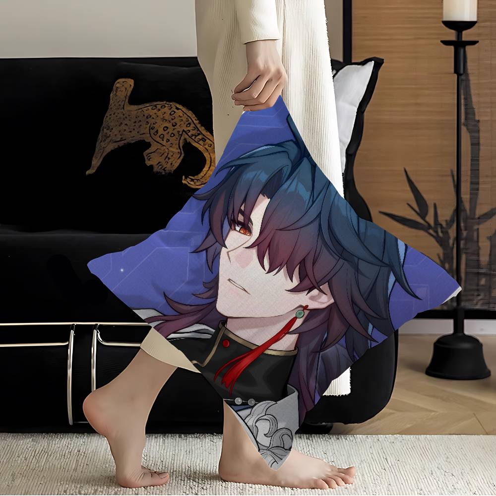 Honkai Star Rail Character Blade Cushion Cover Polyester Sofa Cushions Decorative Throw Pillows Home Decoration Pillowcover