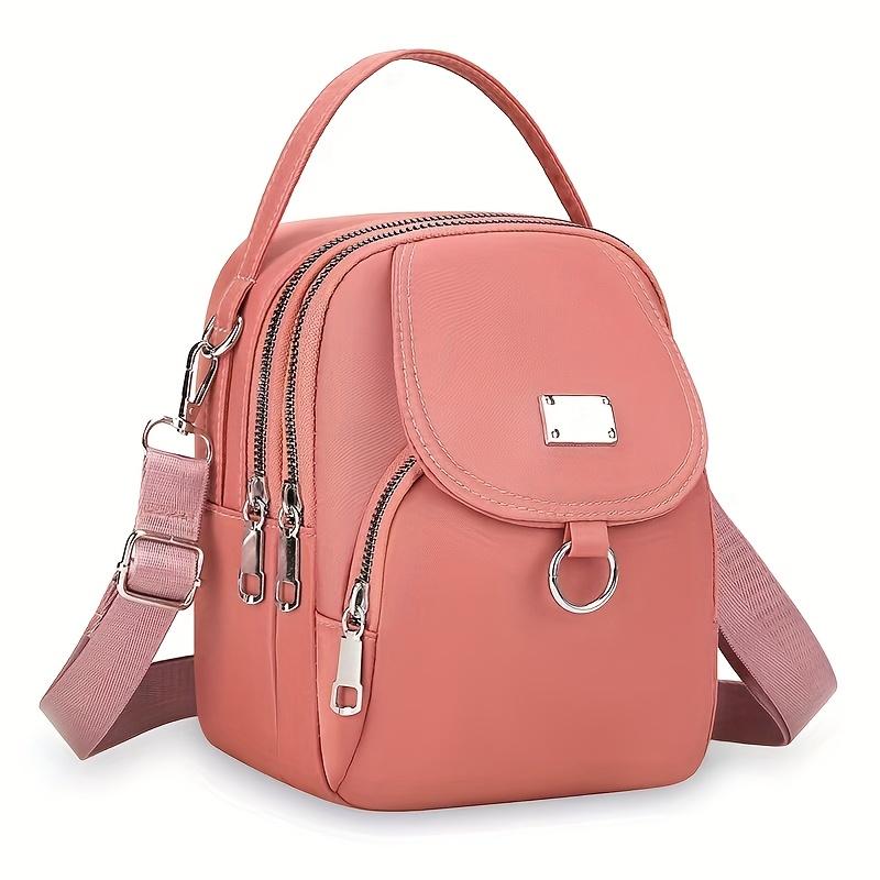 Lightweight Nylon Women s Messenger Bag - Casual Mini Handbag with Multi-Zipper Compartments Detachable Adjustable Shoulder Strap Front Pocket 980₽