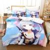 Kawaii Genshin Impact Tartaglia Bedding Set Single Twin Full Queen King Size Cartoon Duvet Cover for Adult Kid Bedroom