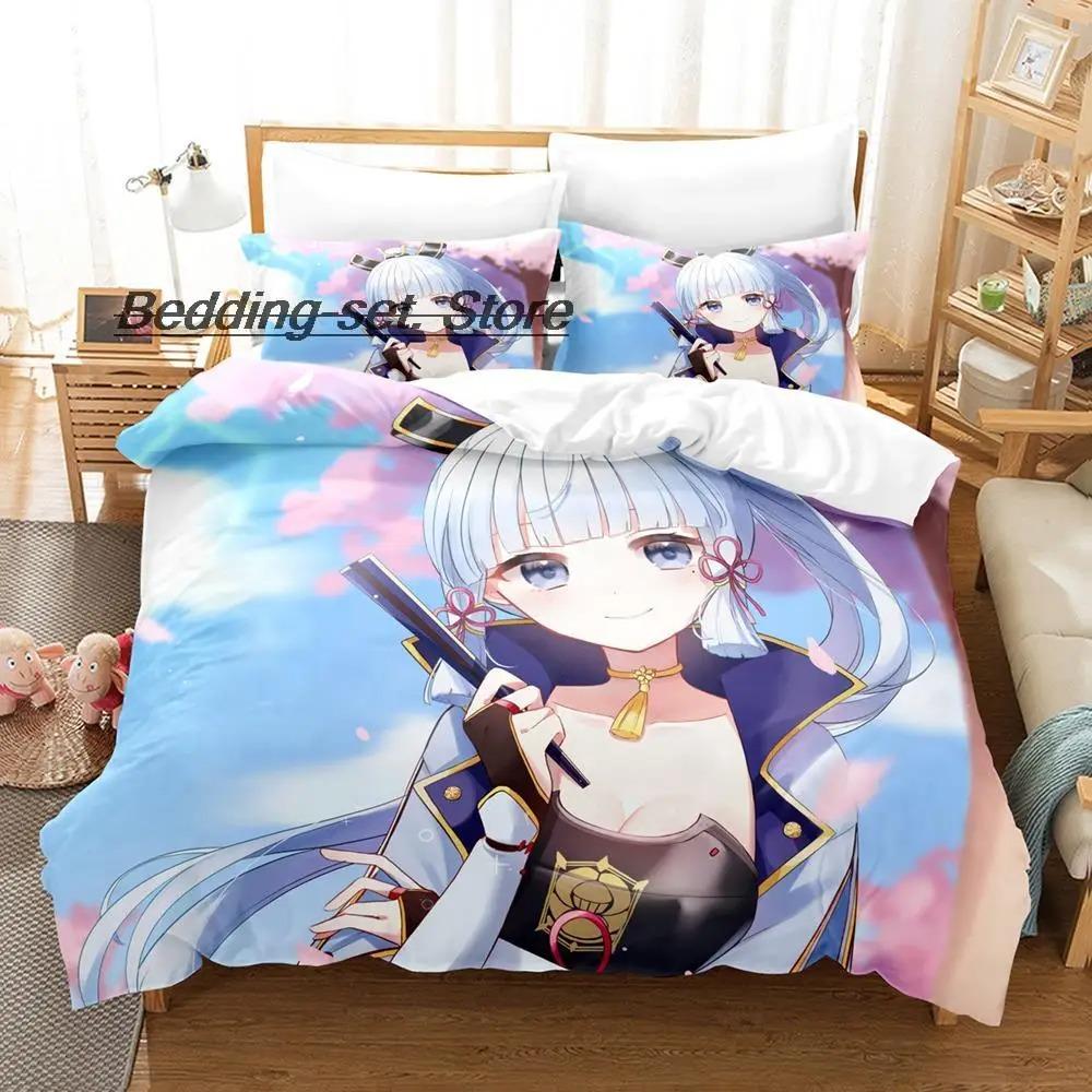 Kawaii Genshin Impact Tartaglia Bedding Set Single Twin Full Queen King Size Cartoon Duvet Cover for Adult Kid Bedroom