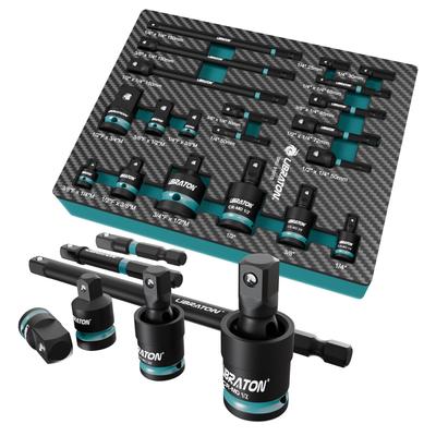 LIBRATON Socket Adapter 20-Piece Set, Universal Joint, Impact Wrench Adapter