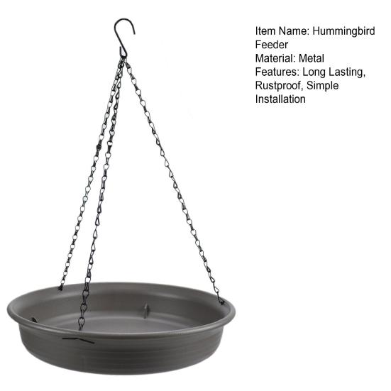 Hanging Hummingbird Bath Metal Bowl with Rust-Proof Chain Durable Construction Easy to Install Garden Hummingbird Food Feeder