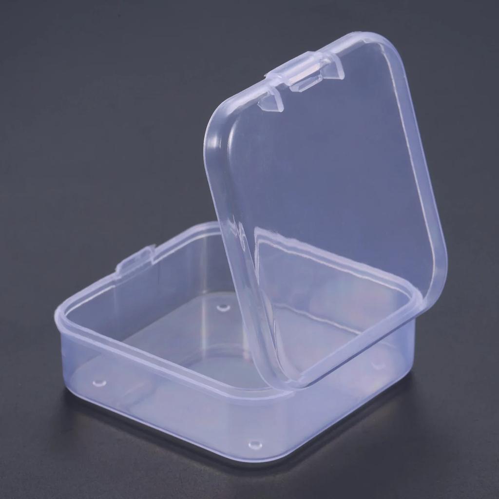 5Pcs Plastic Square 1Grid Transparent Mini Storage Box Earring Ring Jewelry Beads Kit Packing Case Container Display Accessories