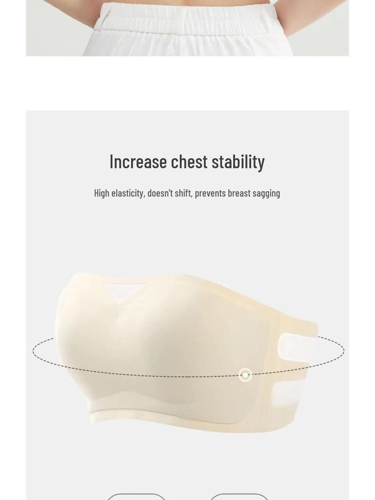 Bezešvá bandeau podprsenka bez ramínek proti sklouzávání pro malá prsa - Letní tenký styl, neviditelný push-up s krásným designem zad