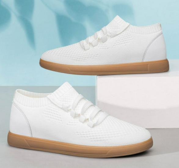 Men s Summer Mesh Flyknit Sport Shoes - Lightweight, Non-Slip, Soft Sole, Breathable Dad Sneakers 45